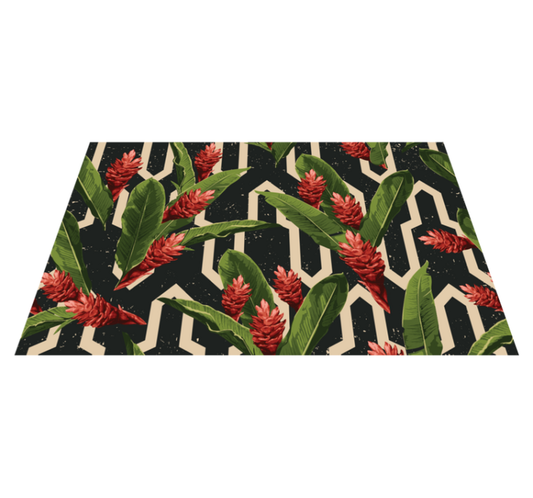 Vintage tropical leaves floral rug - TenStickers