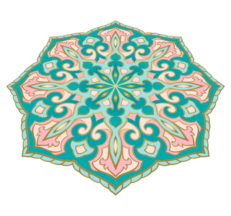 Mandala-Inspired Medallion mosaic vinyl rug - TenStickers