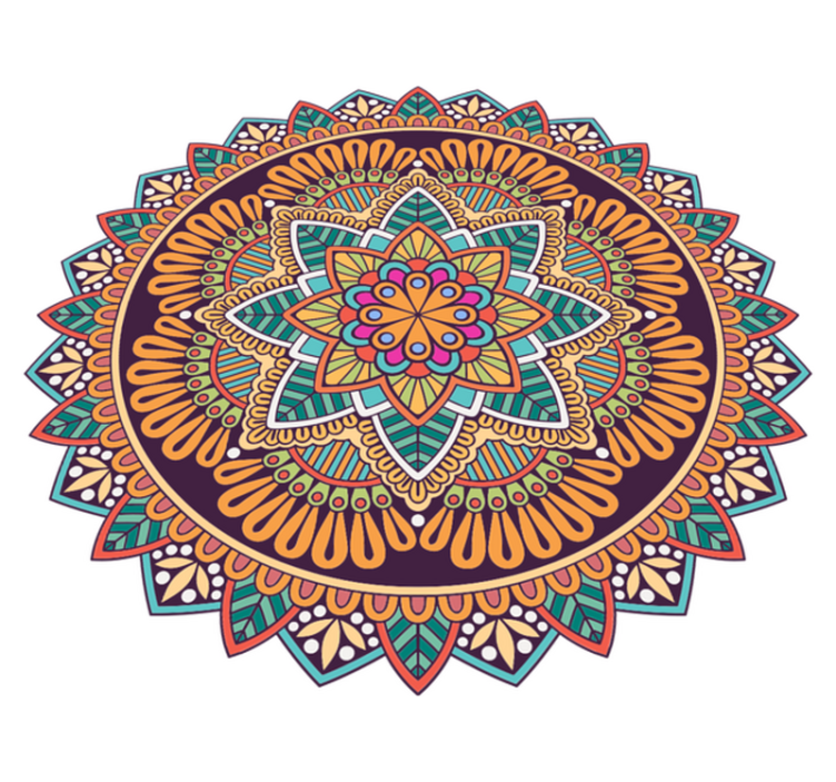 Colourful Mandala Flower mandala vinyl rug - TenStickers