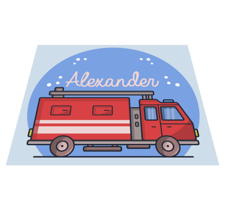 Custom Firetruck custom vinyl rug - TenStickers