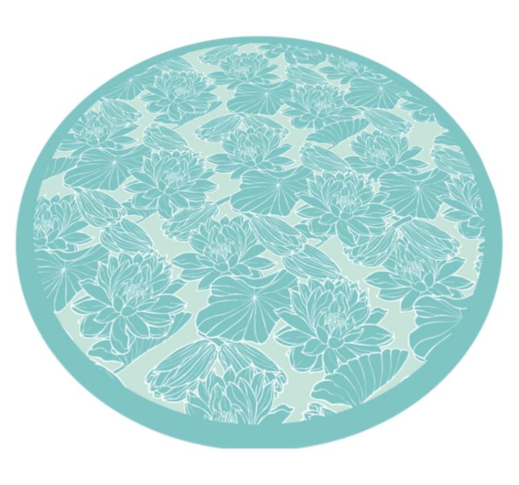 Floral Motif Circle floral vinyl rug - TenStickers