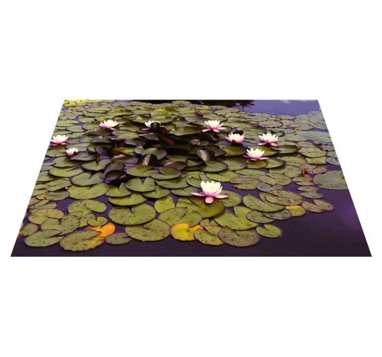 Lily Pond Beauty floral vinyl rug - TenStickers