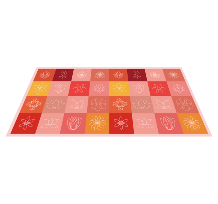 Floral Gradient Palette floral vinyl rug - TenStickers
