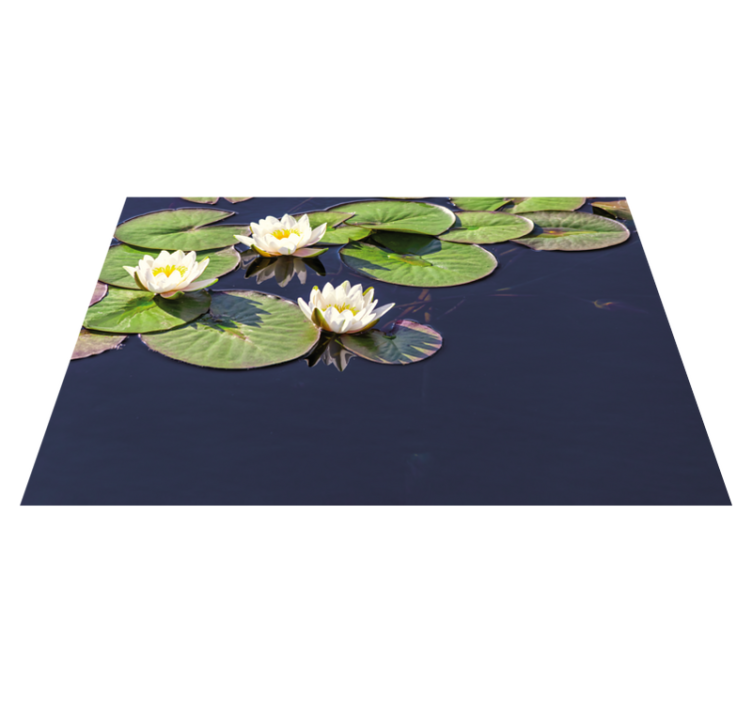 Water Lily Emblem floral vinyl rug - TenStickers
