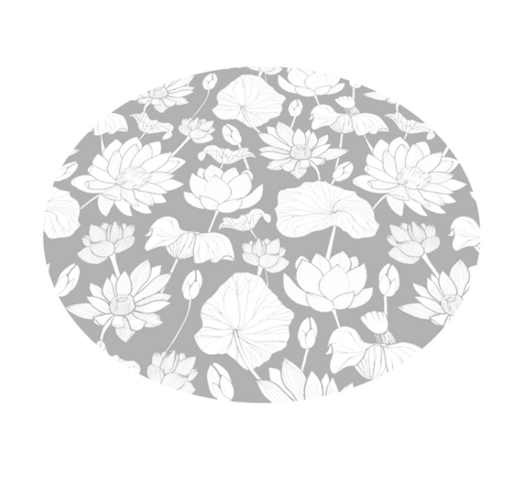 Floral Monochrome floral vinyl rug - TenStickers