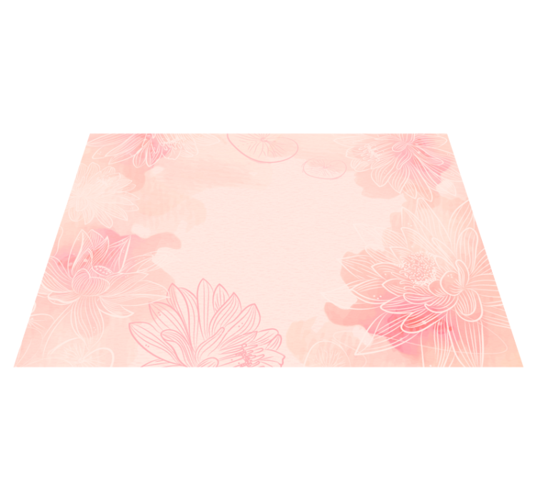 Floral Tranquility floral vinyl rug - TenStickers