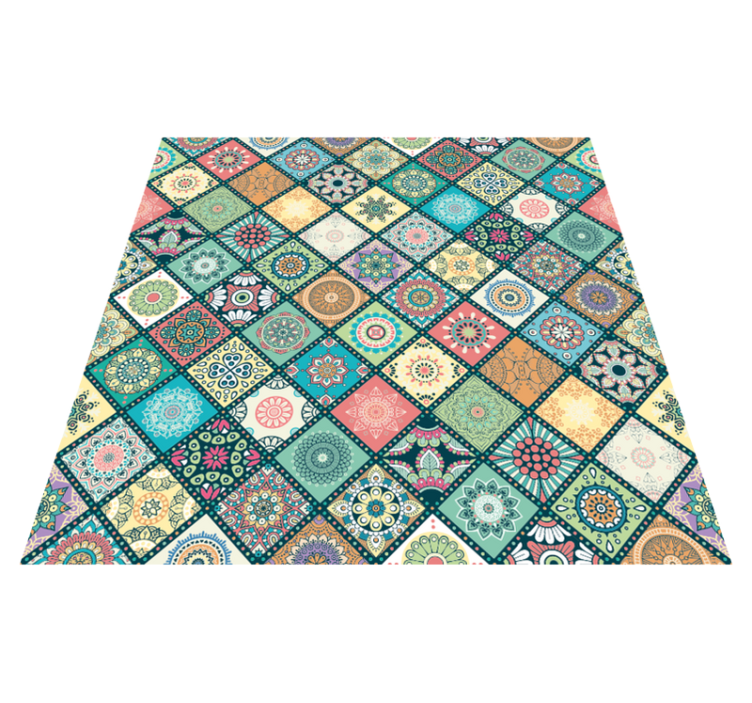 Mosaic Pattern Patchwork mosaic vinyl rug - TenStickers