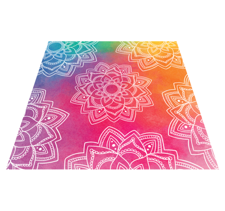 Colorful red pattern mandala vinyl rug - TenStickers
