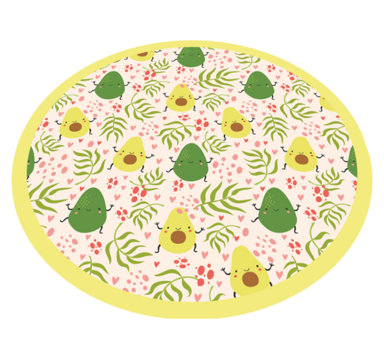 Avocado Fun Pattern kids vinyl rug - TenStickers