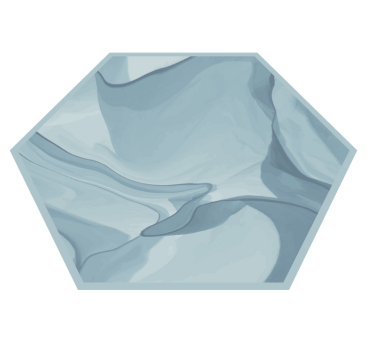 Blue marble hexagon shape modern rug - TenStickers