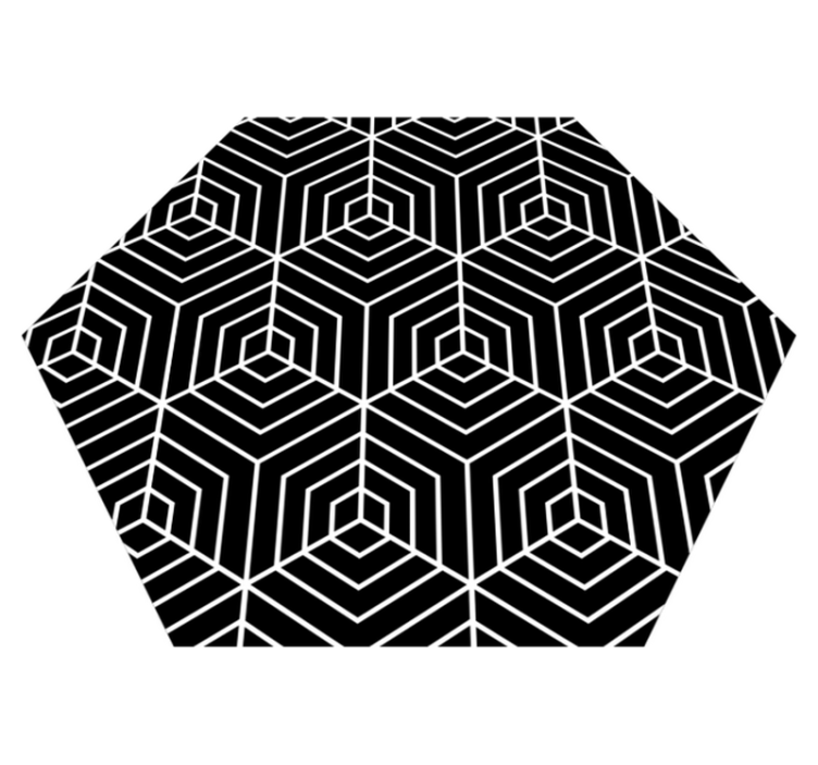 Hexagonal Labyrinth geometric vinyl rug - TenStickers