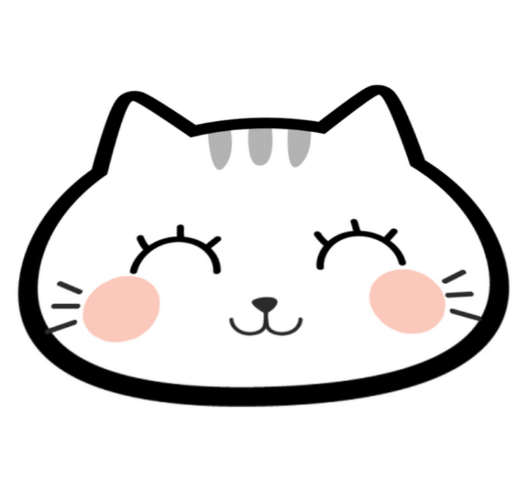 Cat Face Shape nursery vinyl rug - TenStickers