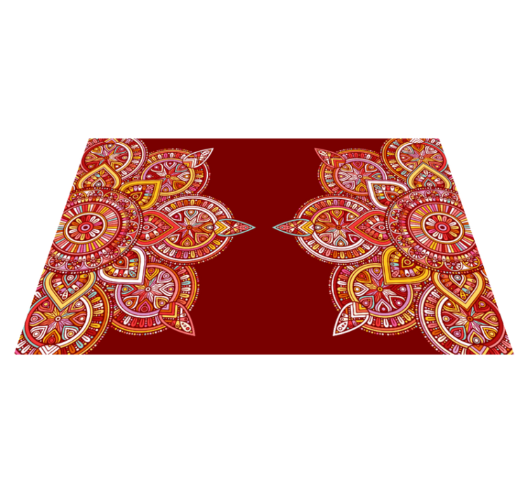 Vibrant Geometric Motifs mandala vinyl rug - TenStickers