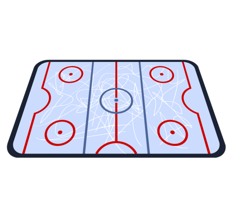 Hockey Playfield game vinyl rug - TenStickers