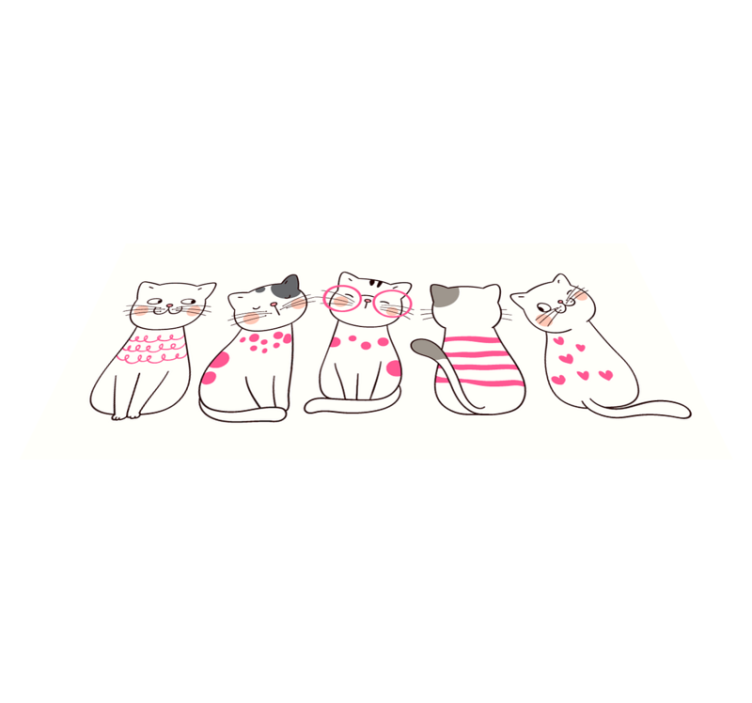 Playful Cat Illustrations kids vinyl rug - TenStickers