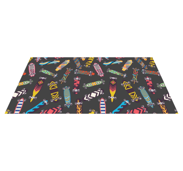 Skateboard Patterns game vinyl rug - TenStickers