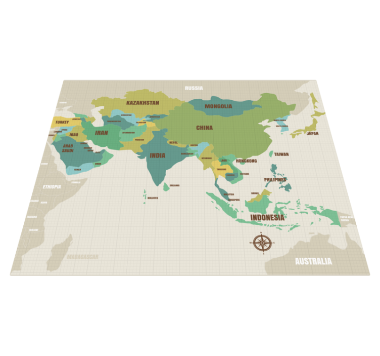 Cartographic Decor world map vinyl rug - TenStickers