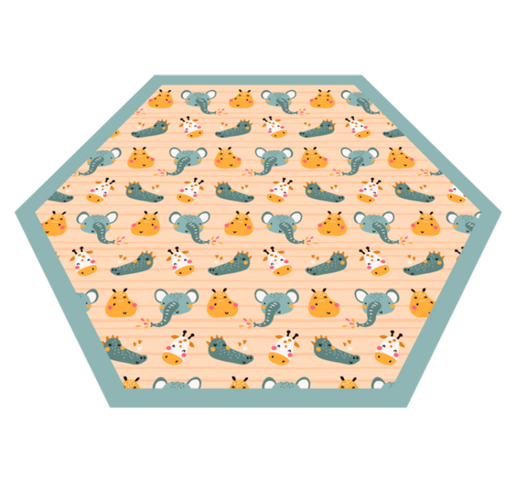 Safari Animal Patterns kids vinyl rug - TenStickers