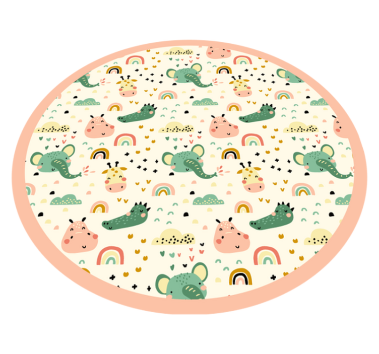 Nordic animal pattern kids vinyl rug - TenStickers