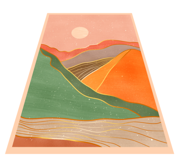Abstract mountain scenery modern vinyl rug - TenStickers