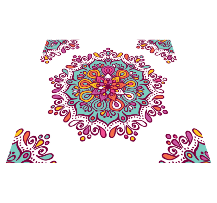 Colorful Intricate Pattern mandala vinyl rug - TenStickers