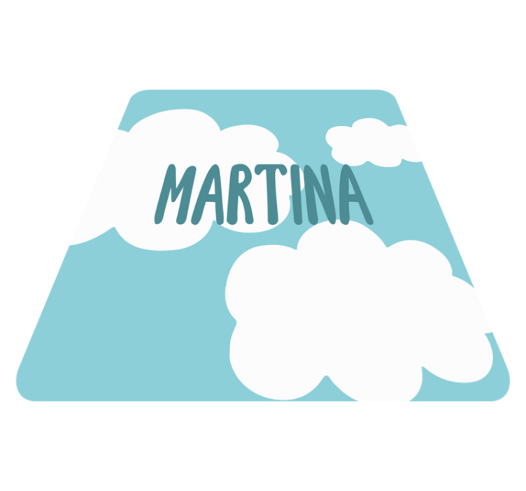 Classic clouds with name kids vinyl rug - TenStickers