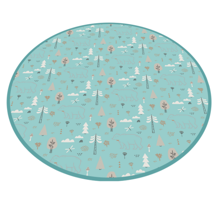 Forest Animal Scene nursery vinyl rug - TenStickers