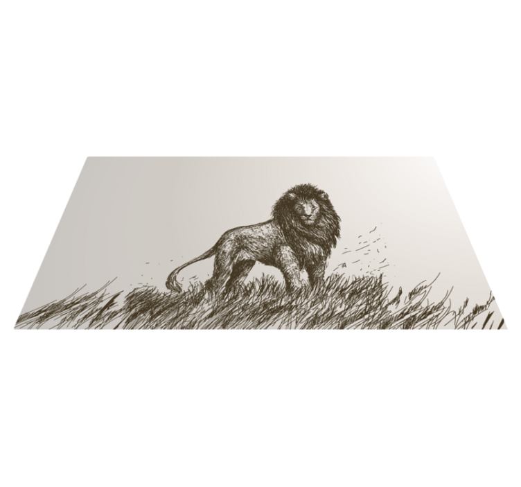 Realistic Lion animal rug - TenStickers