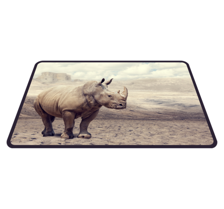 Majestic rhinoceros scene animal vinyl rug - TenStickers