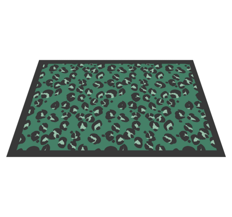 Green Leopard Pattern animal print vinyl rug - TenStickers