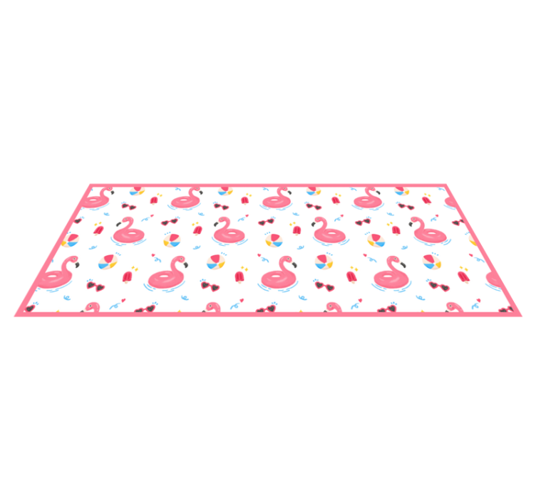 Flamingo summer design kitchen vinyl rug - TenStickers