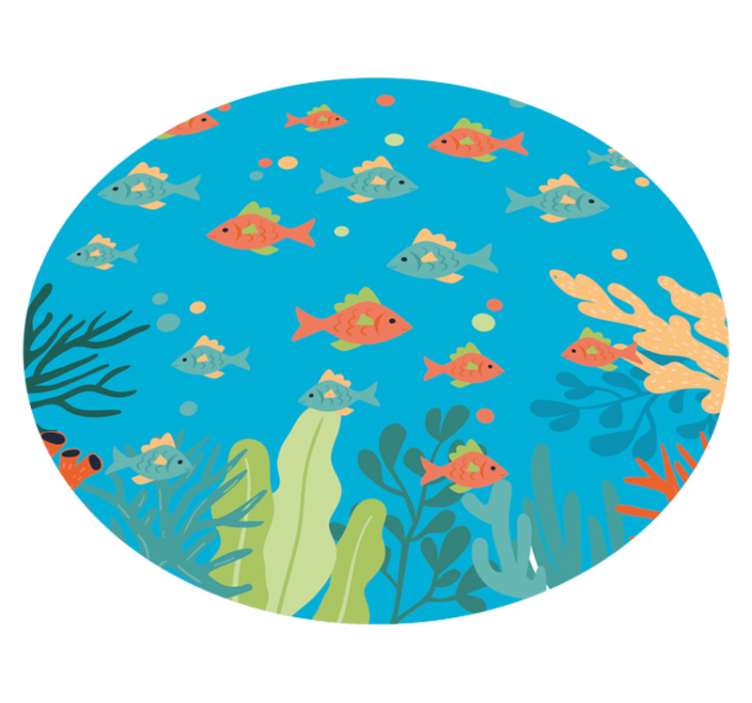 Colorful underwater scene bathroom vinyl rug - TenStickers