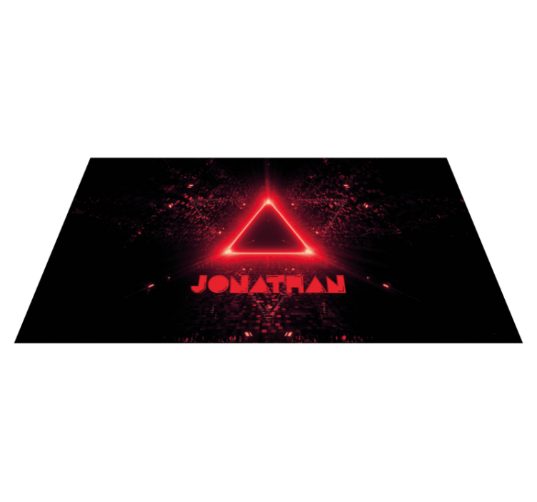 Neon triangle with name teen vinyl rug - TenStickers