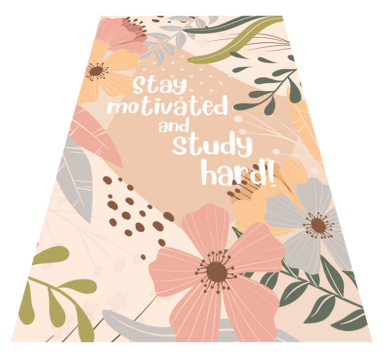 Stay motivated and study hard personalised mat - TenStickers