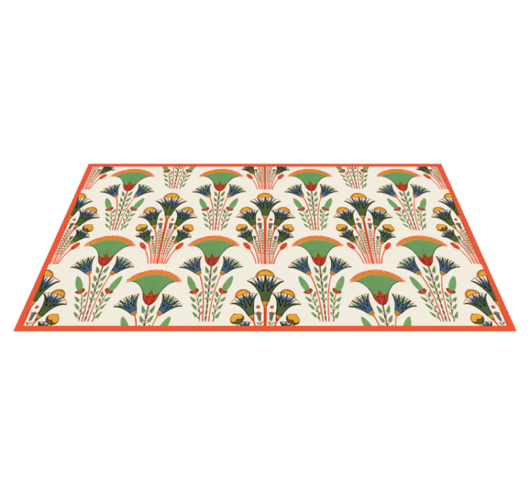 Scandinavian vintage pattern floral vinyl rug - TenStickers