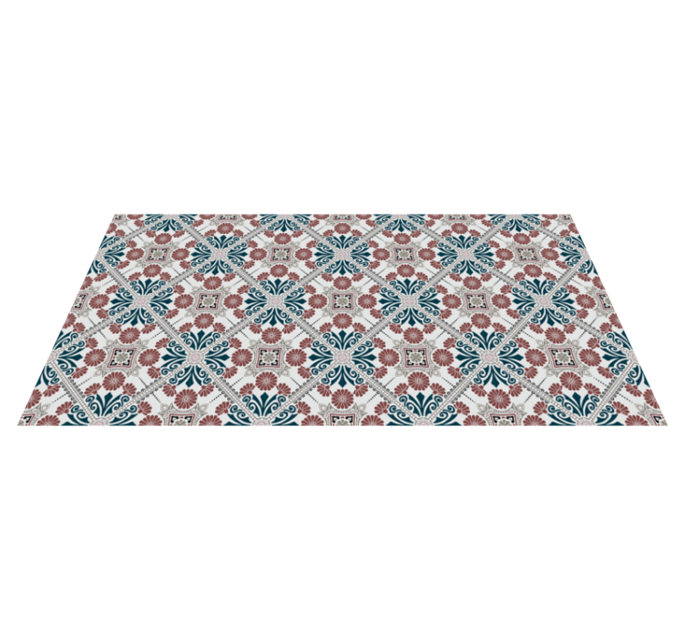 Botanical arrangement tile vinyl rug - TenStickers