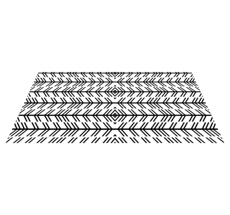 Chevron black lines striped vinyl rug - TenStickers
