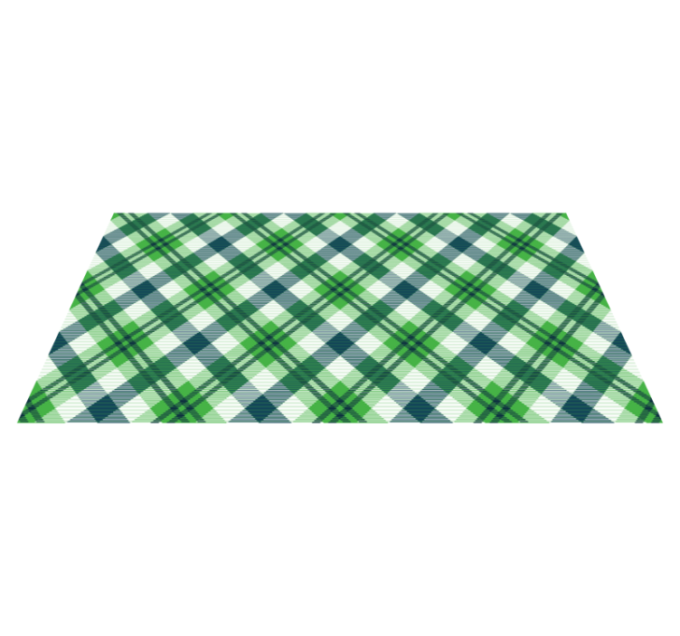 Plaid Pattern Green striped vinyl rug - TenStickers