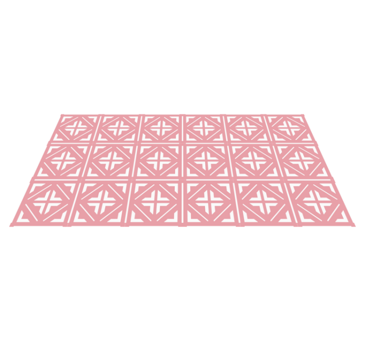 Pink squarred design tile vinyl rug - TenStickers