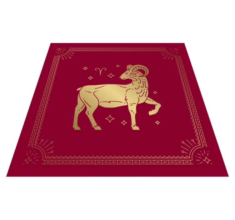 Golden aries symbol animal vinyl rug - TenStickers