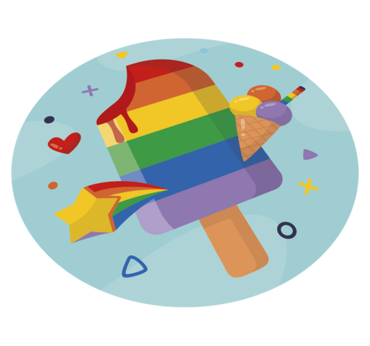 Ice lollies rainbow modern vinyl rug - TenStickers