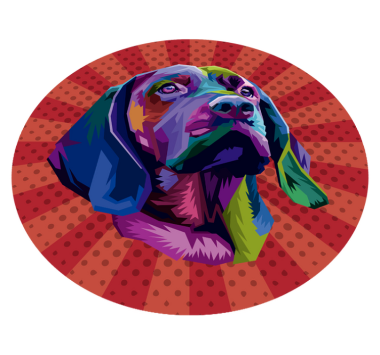 Colorful dog portrait animal vinyl rug - TenStickers