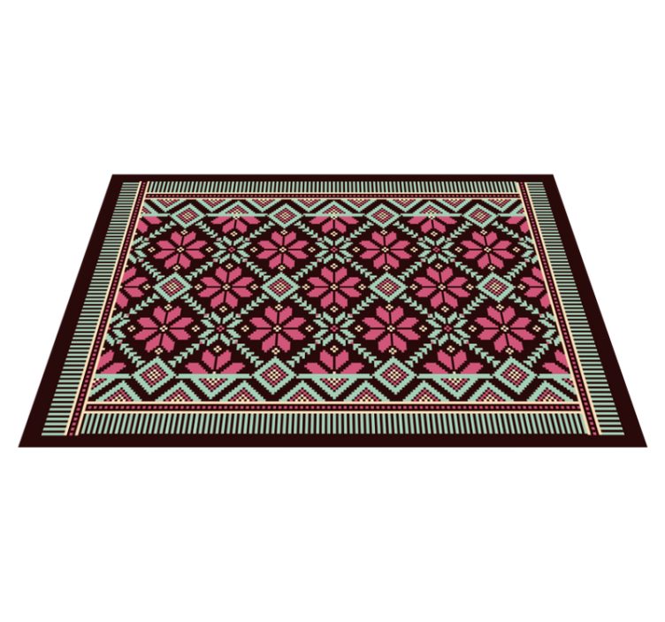Nordic floral inspiration living room vinyl rug - TenStickers