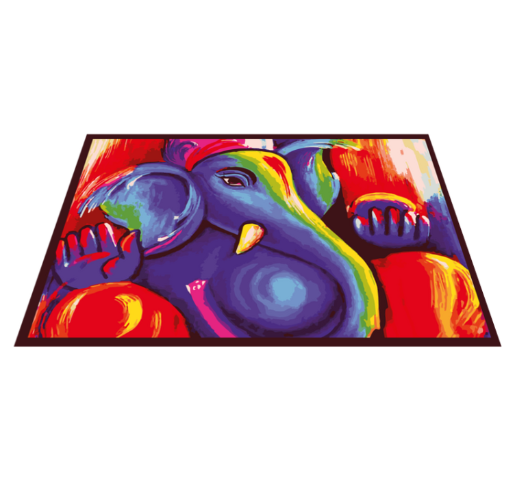 Colorful elephant artwork animal vinyl rug - TenStickers