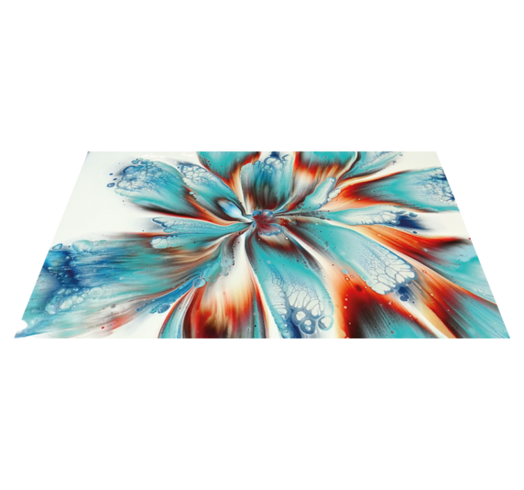 Abstract floral swirl bedroom vinyl rug - TenStickers