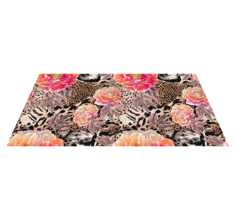 Colorful painted roses floral vinyl rug - TenStickers