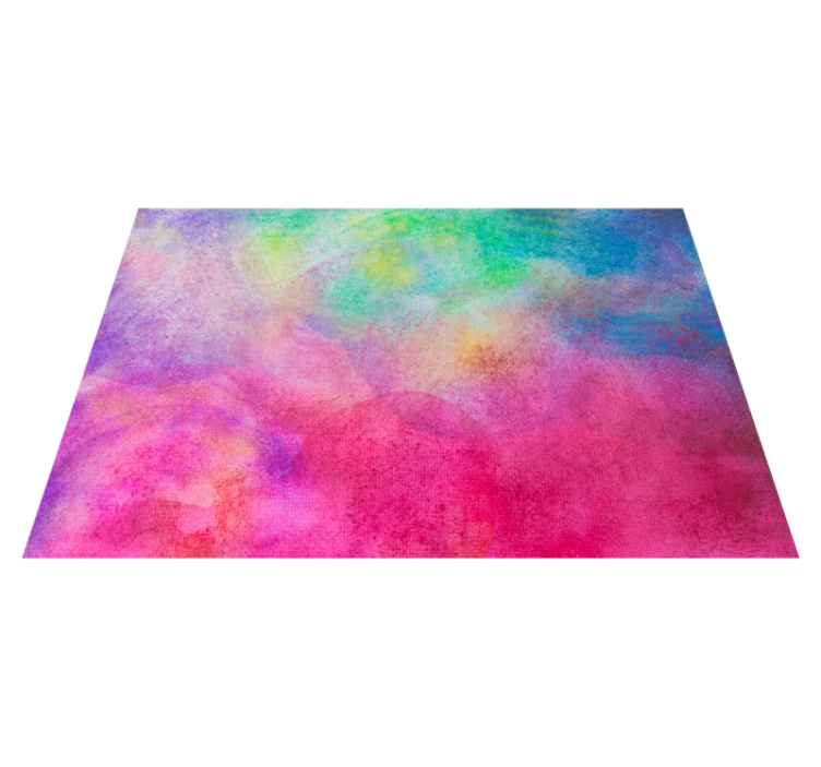 Colorful watercolor effect bedroom vinyl rug - TenStickers