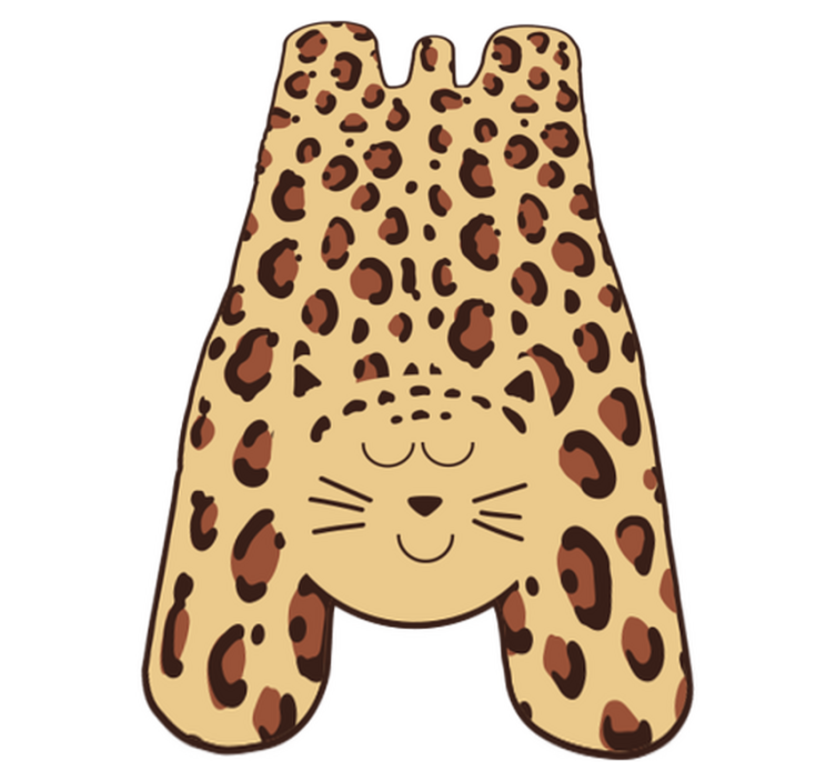 Happy leopard animal print vinyl rug - TenStickers