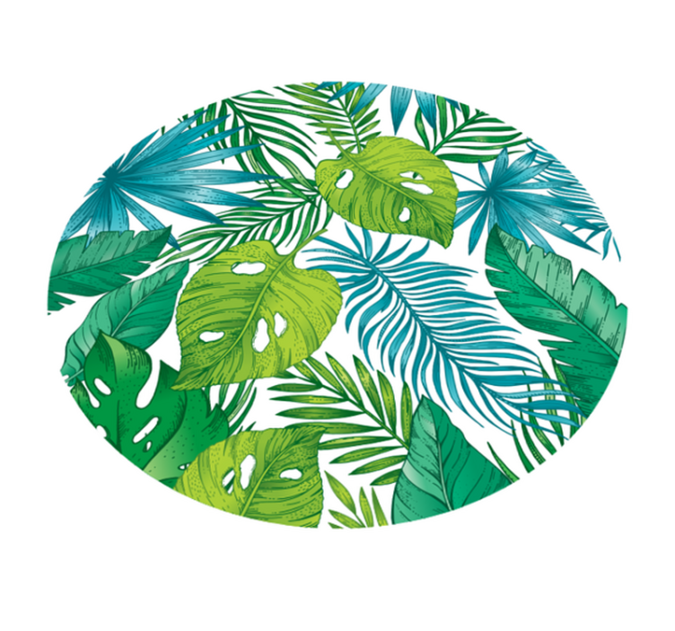 Tropical Leaf Designs nature vinyl rug - TenStickers