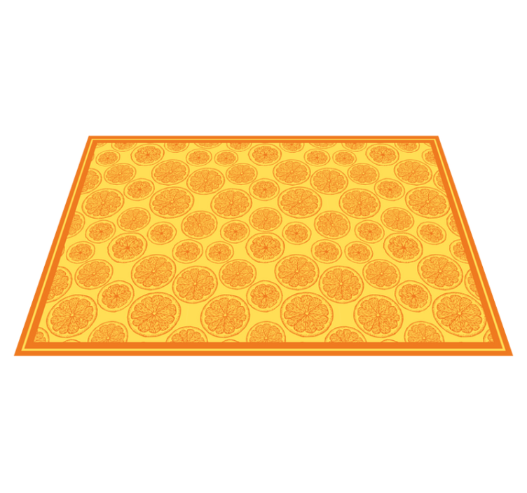 Floral vinyl rug citrus slice design - TenStickers